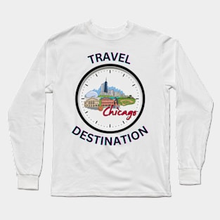 Travel to Chicago Long Sleeve T-Shirt